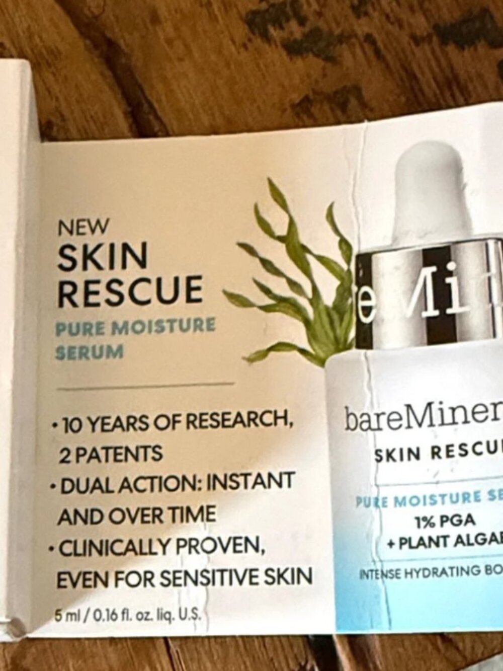 SKIN RESCUE Pure Moisture Serum with 1% PGA and Plant Algae 5ml- White & Blue